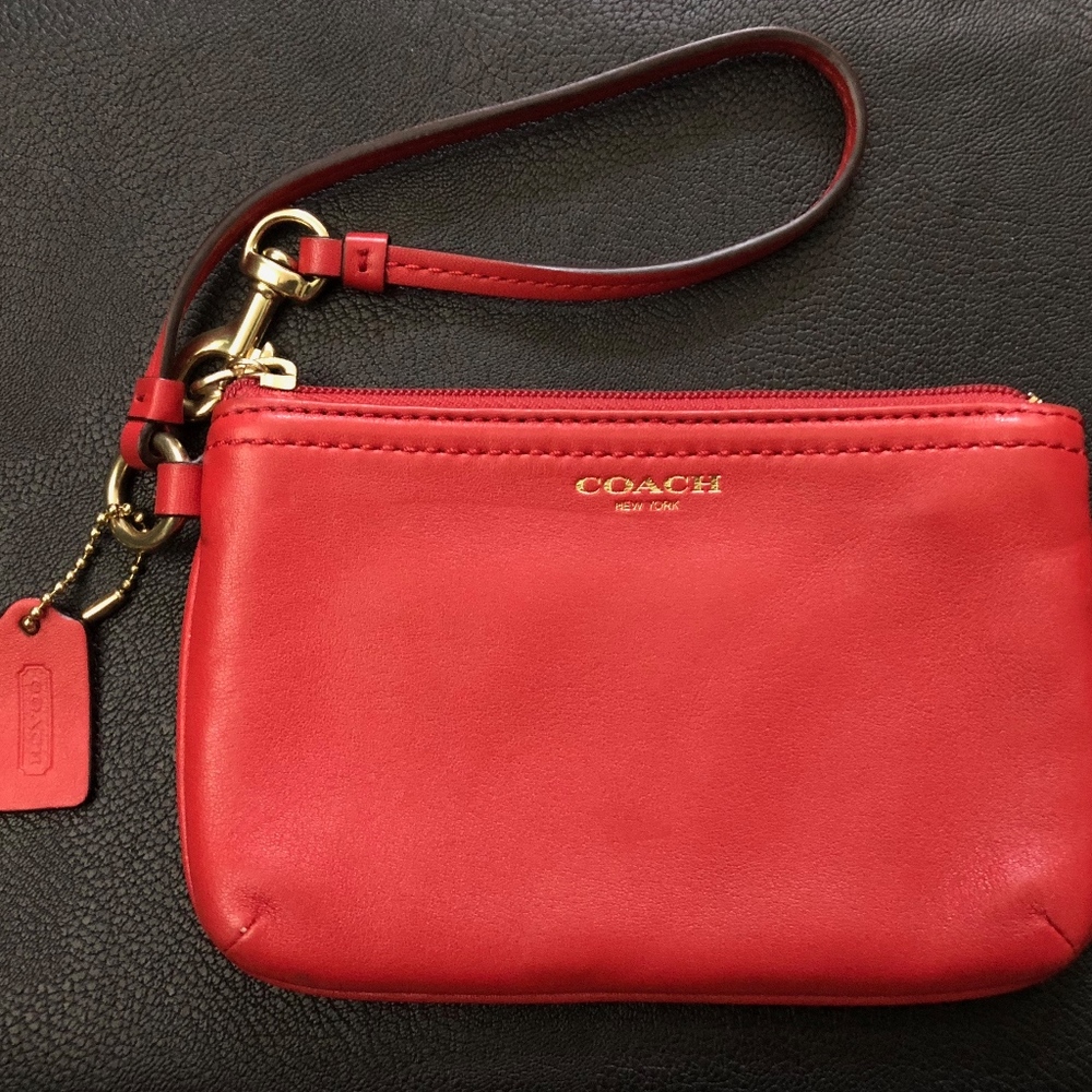 Pre-Owned, Gently Used Small Red Coach Wristlet